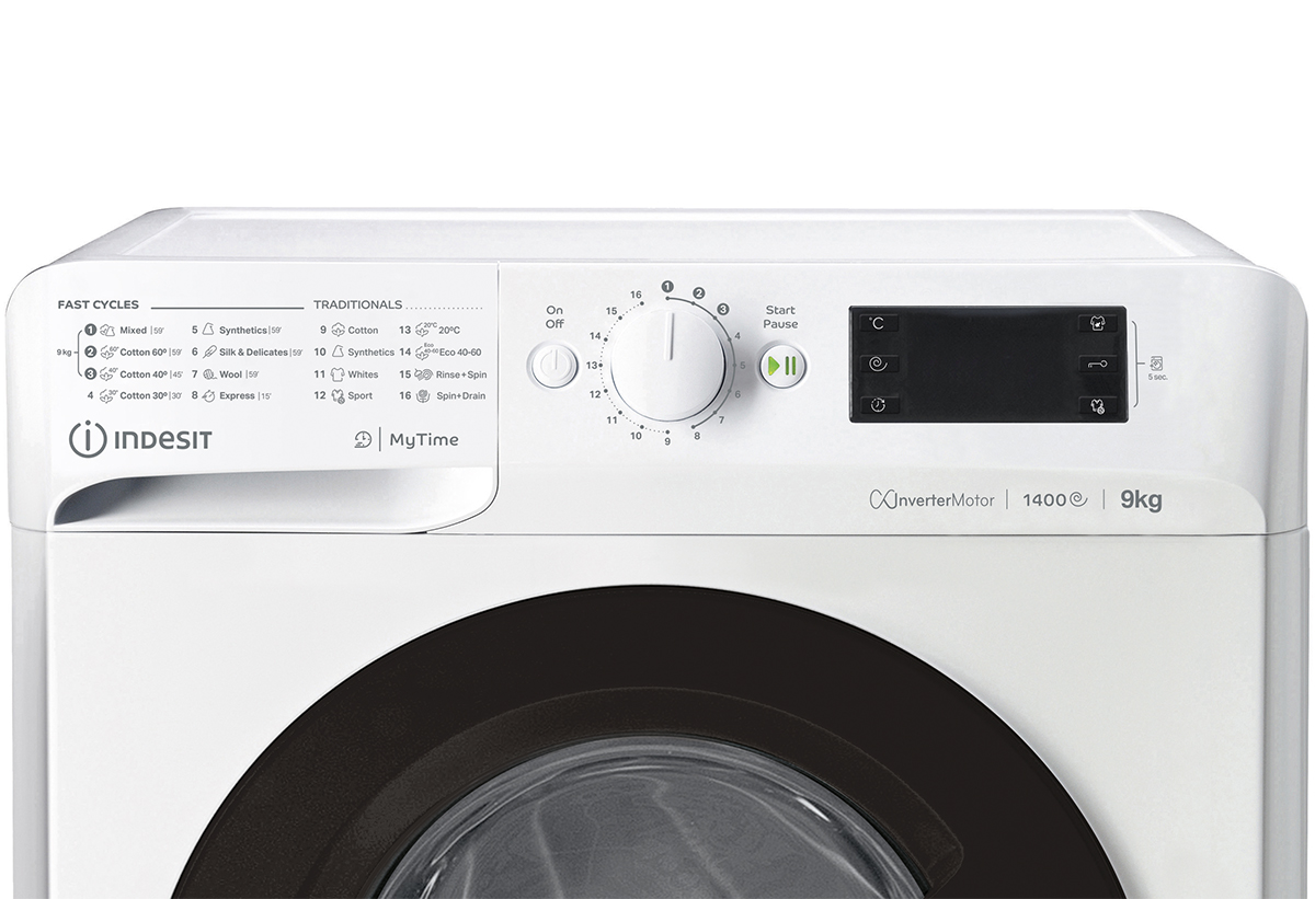 Απεικονίζεται το πάνελ του πλυντηρίου από κοντινή λήψη.